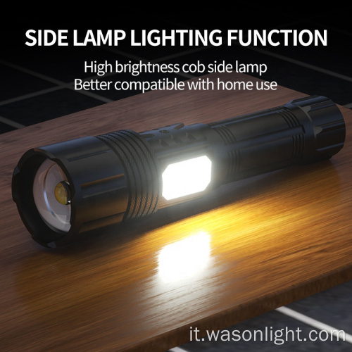 Design di vendita a caldo Nuova tecnologia XHP50 LED a LED a lungo raggio USB Torcia torcia a LED più potente